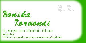 monika kormondi business card