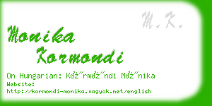 monika kormondi business card